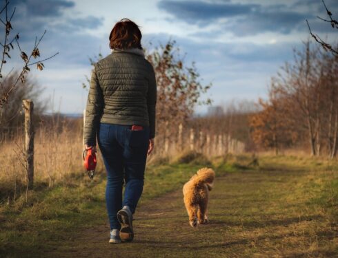 woman with dog